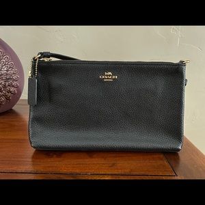 BNWT black Coach large wristlet